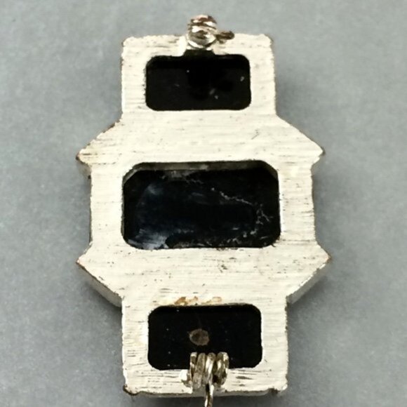 Hand-Painted Ferret Black Brooch Pin Silvertone Metal  Pet Artisan Polecat - Picture 12 of 16